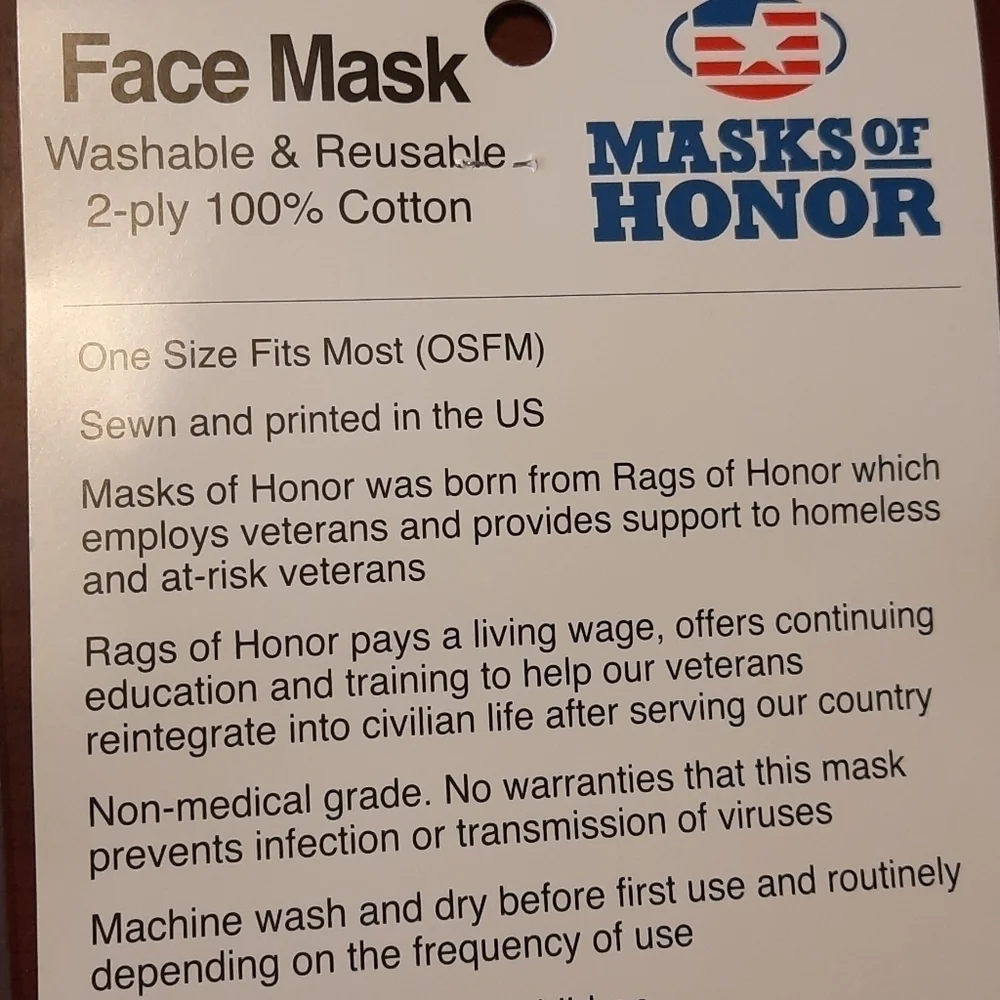 Face Masks 2 for 1 Made in USA